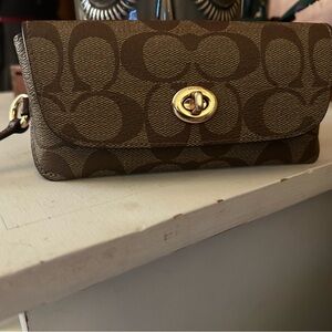 Coach Brown Signature Sunglasses Case